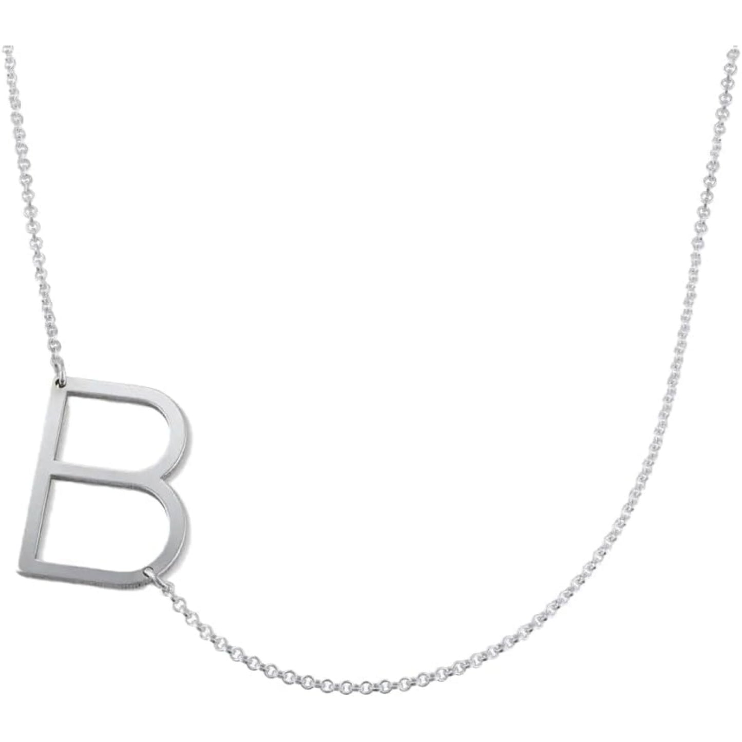 Custom Personalized Side Initial Necklace - Dainty Gift for Her, Women - Custom Jewelry for Christmas, Birthday, Mother's Day