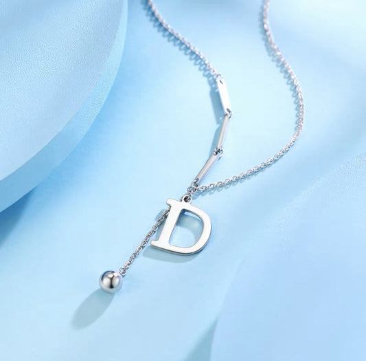 925 Sterling Silver BB Initial Necklace for Women – Trendy Dainty Clavicle Chain, Minimalist & Elegant #QWE088