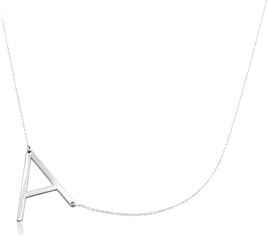 Custom Personalized Side Initial Necklace - Dainty Gift for Her, Women - Custom Jewelry for Christmas, Birthday, Mother's Day