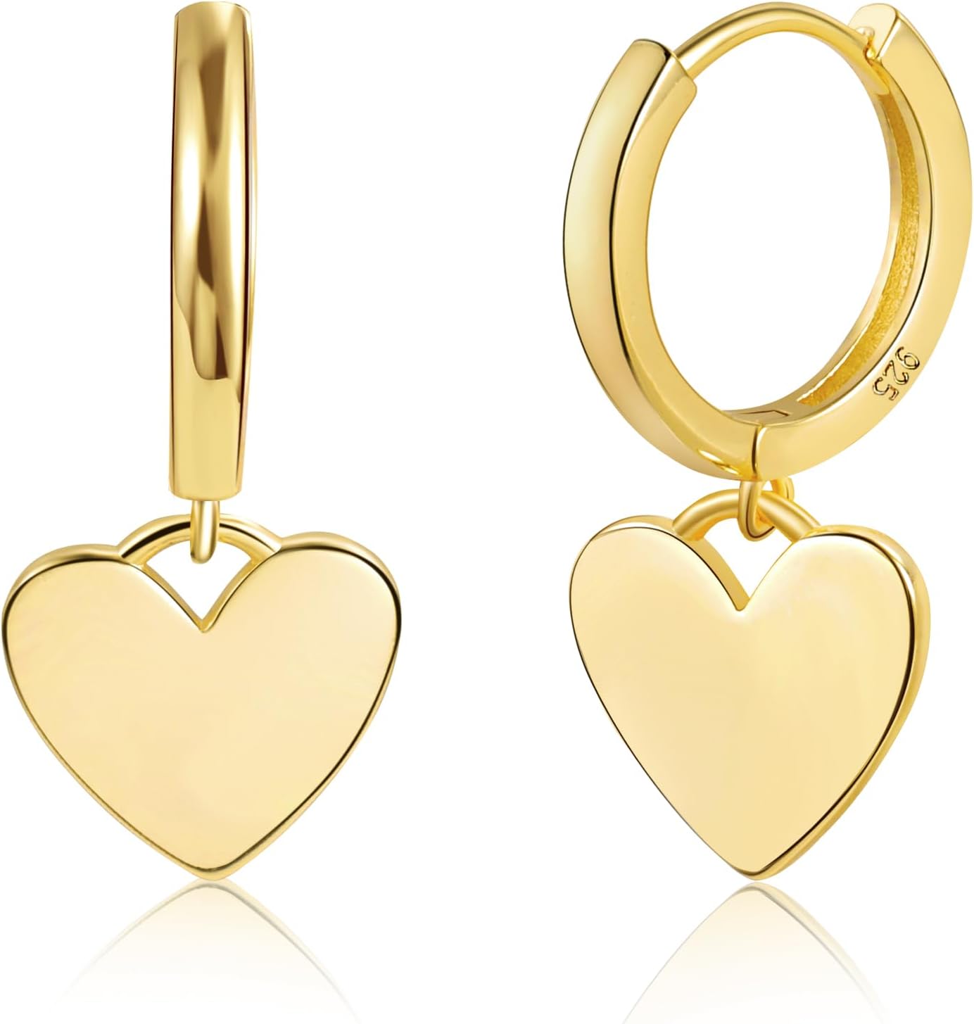 925 Sterling Silber Herz-Ohrhänger für Frauen Silber-Ohrhänger Hypoallergen Liebesherz-Ohrhänger für Geschenke #OWK007