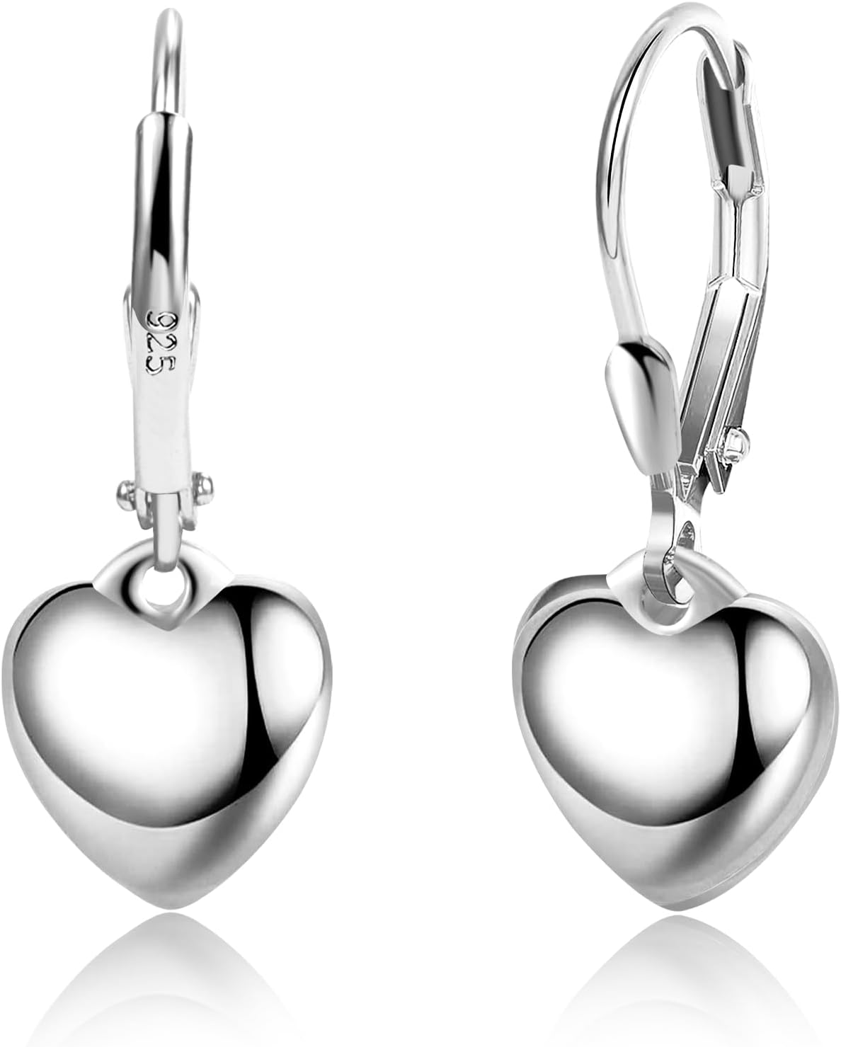 925 Sterling Silber Herz-Ohrhänger für Frauen Silber-Ohrhänger Hypoallergen Liebesherz-Ohrhänger für Geschenke #OWK007