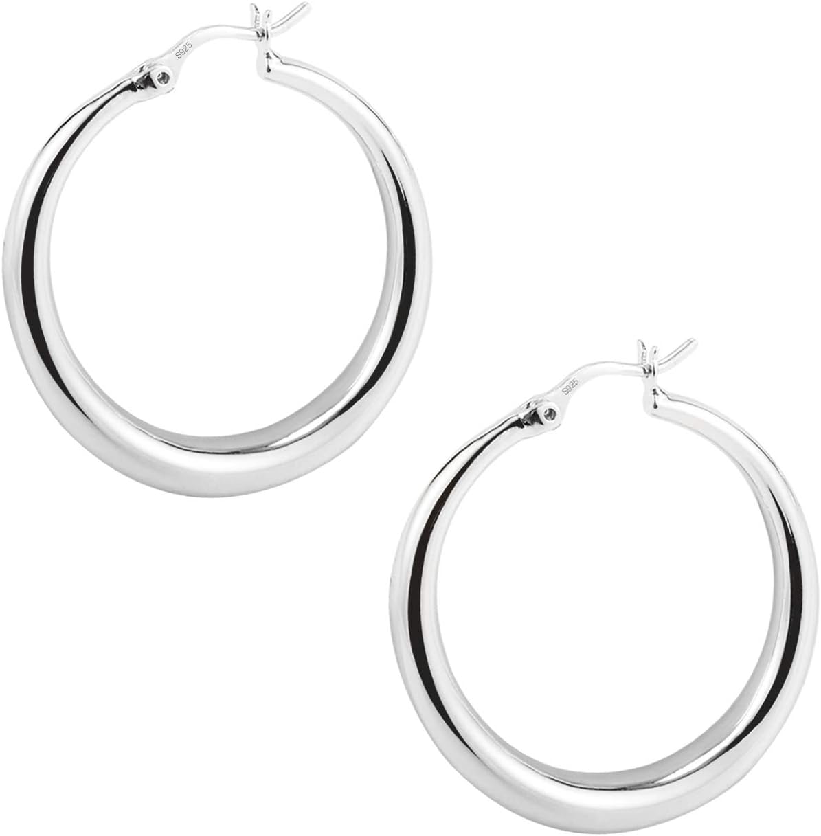 Ovale Creolen aus 925er Sterlingsilber, leichte ovale Creolen aus Sterlingsilber für Damen und Mädchen #OWK006