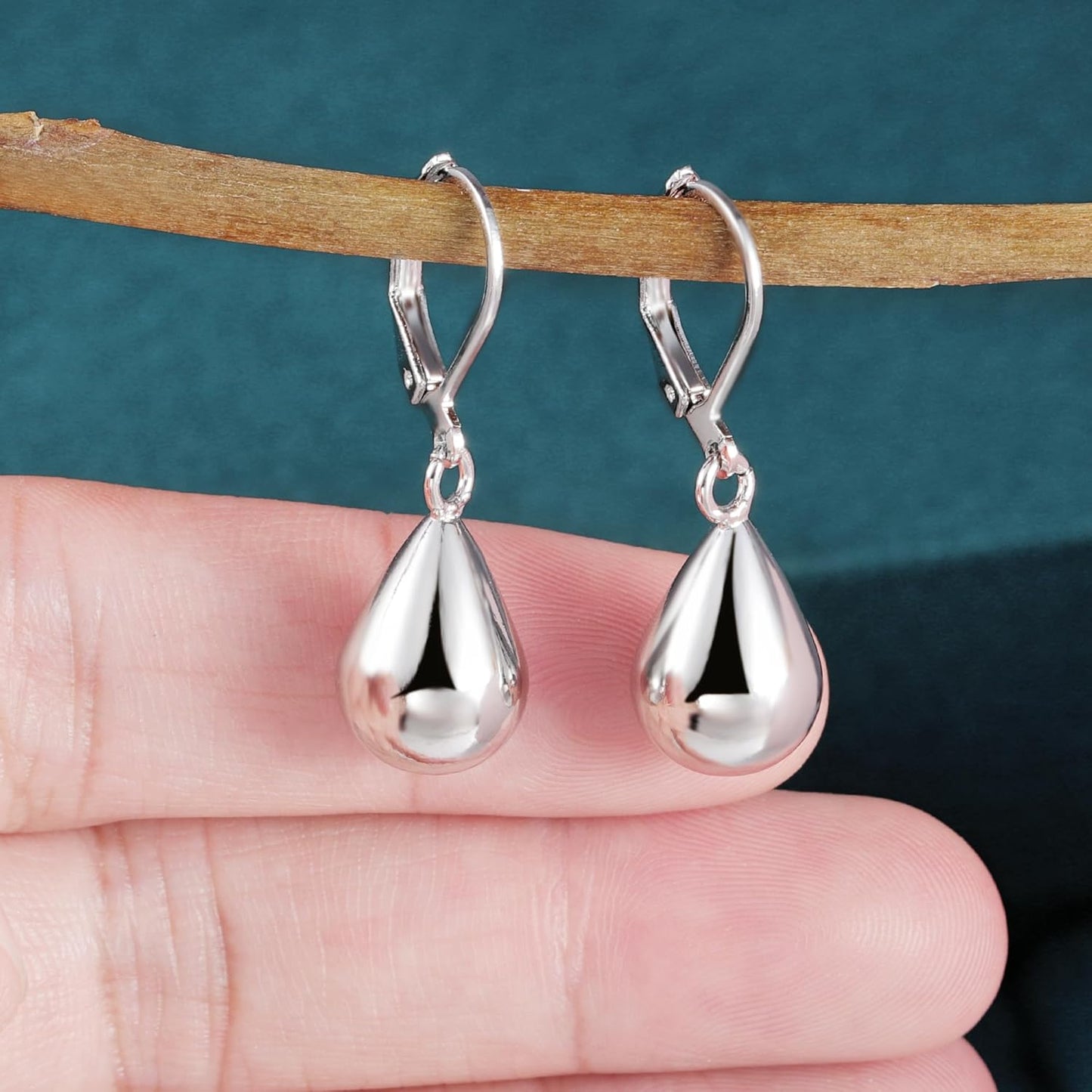 925 Sterling Silber Tropfen Ohrringe für Frauen Mädchen Wassertropfen #OWK011