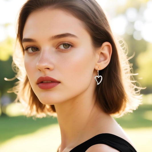 925 Sterling Silver Heart Earrings for Women #OWK004