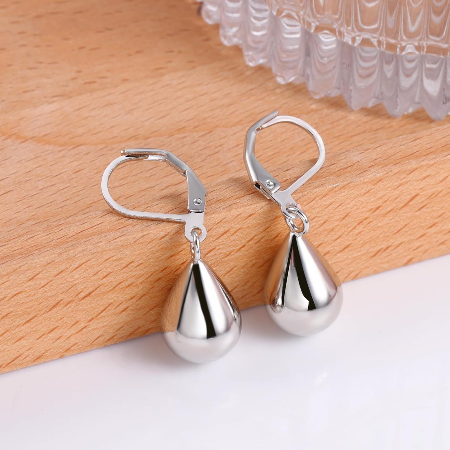 925 Sterling Silber Tropfen Ohrringe für Frauen Mädchen Wassertropfen #OWK011