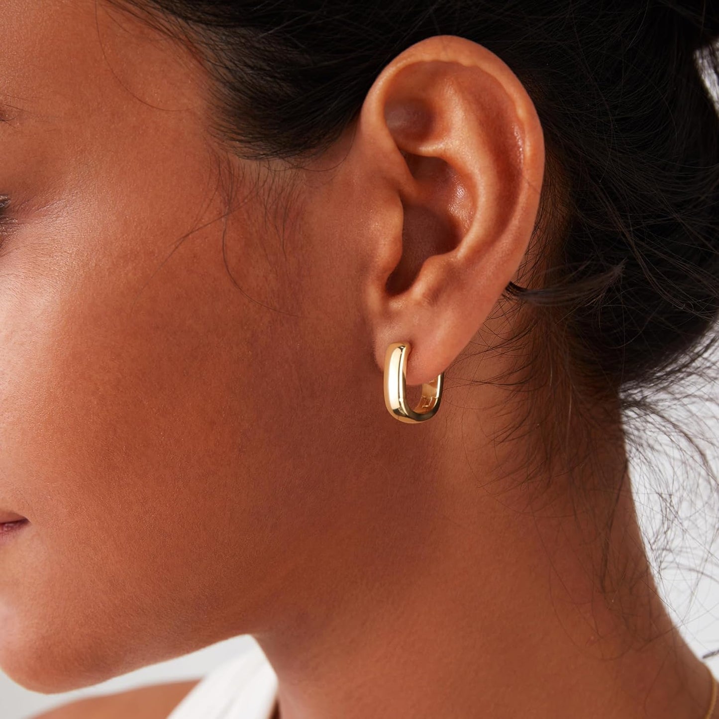 925 Sterling Silver Earrings Small Chunky Silver Earrings for Women Trendy #OWK012