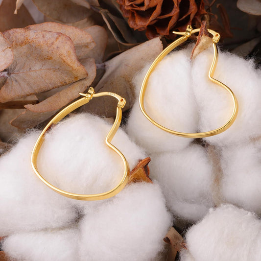 925 Sterling Silver Heart Earrings for Women Girls #OWK002