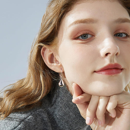 925 Sterling Silver Teardrop  Earrings for Women Girls Waterdrop #OWK011