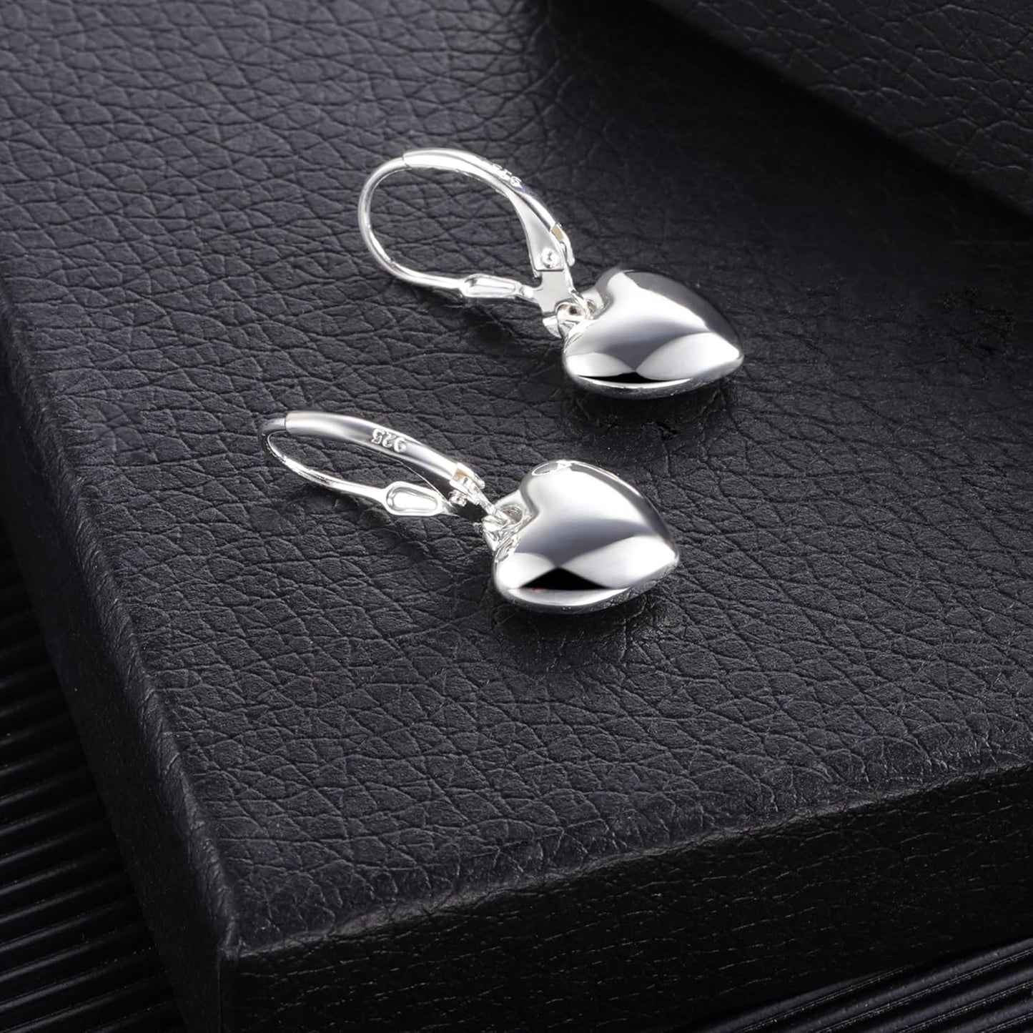 925 Sterling Silber Herz-Ohrhänger für Frauen Silber-Ohrhänger Hypoallergen Liebesherz-Ohrhänger für Geschenke #OWK007
