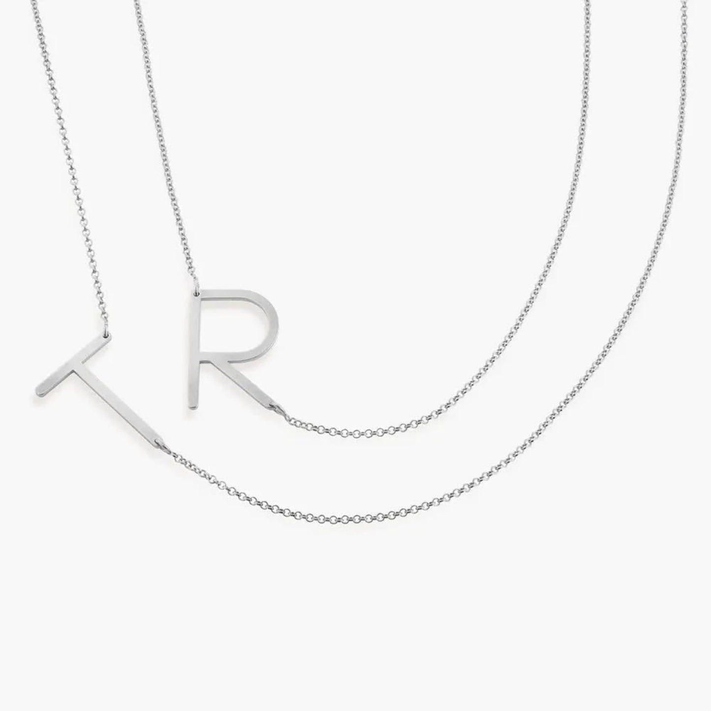 Custom Personalized Side Initial Necklace - Dainty Gift for Her, Women - Custom Jewelry for Christmas, Birthday, Mother's Day