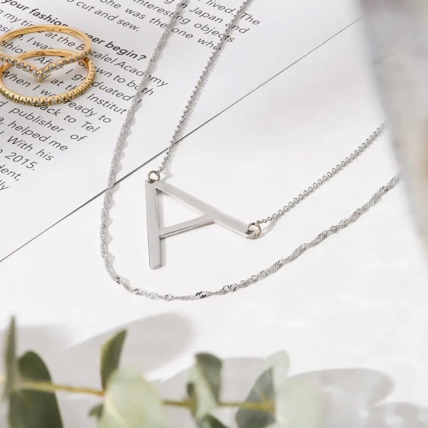 Custom Personalized Side Initial Necklace - Dainty Gift for Her, Women - Custom Jewelry for Christmas, Birthday, Mother's Day