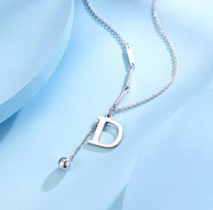 925 Sterling Silver BB Initial Necklace for Women – Trendy Dainty Clavicle Chain, Minimalist & Elegant #QWE088