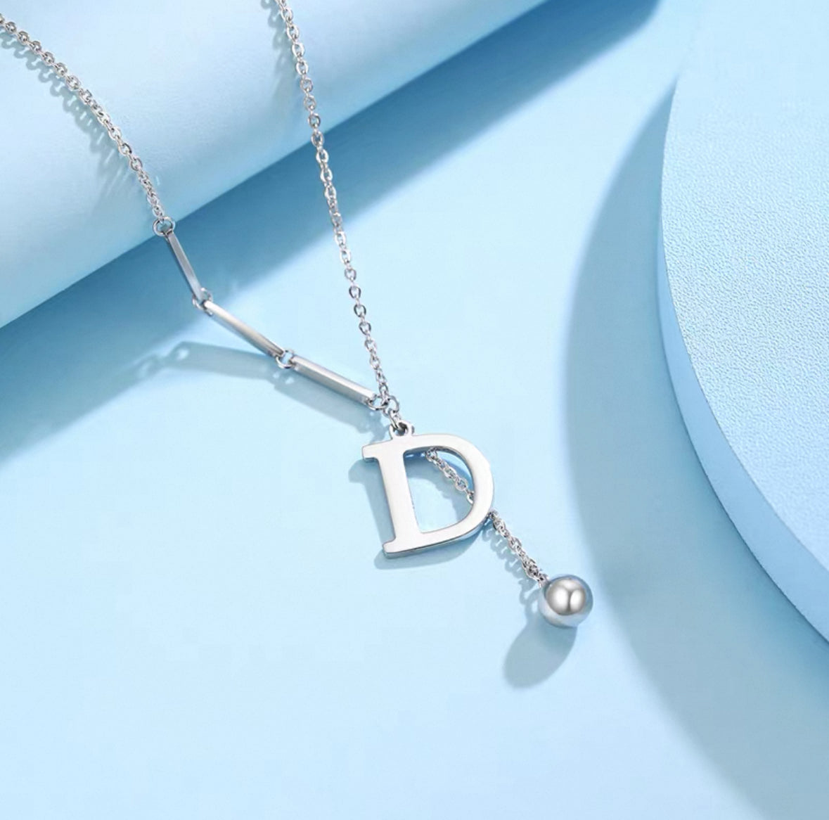 925 Sterling Silver BB Initial Necklace for Women – Trendy Dainty Clavicle Chain, Minimalist & Elegant #QWE088