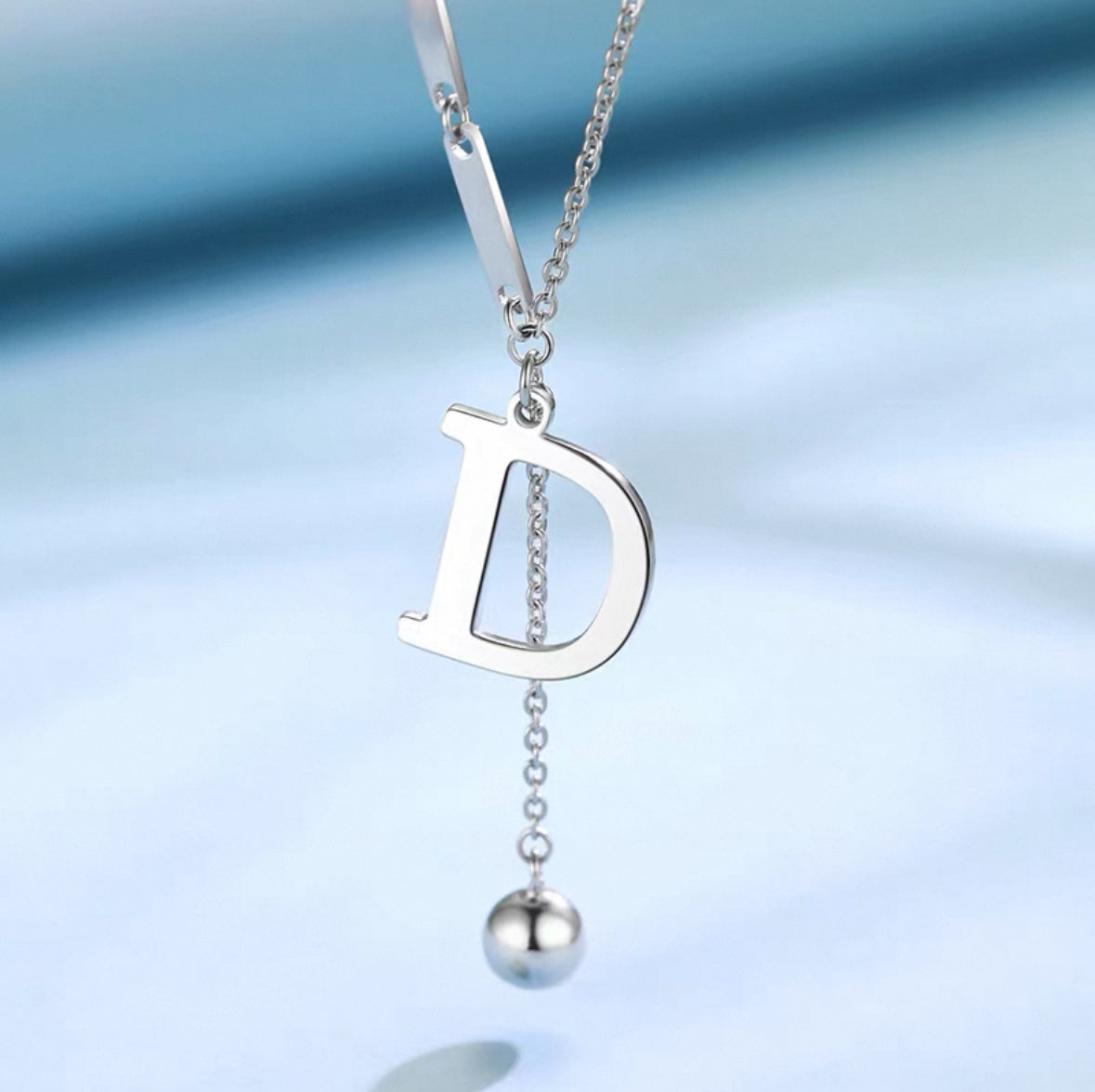 925 Sterling Silver BB Initial Necklace for Women – Trendy Dainty Clavicle Chain, Minimalist & Elegant #QWE088