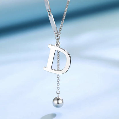 925 Sterling Silver BB Initial Necklace for Women – Trendy Dainty Clavicle Chain, Minimalist & Elegant #QWE088